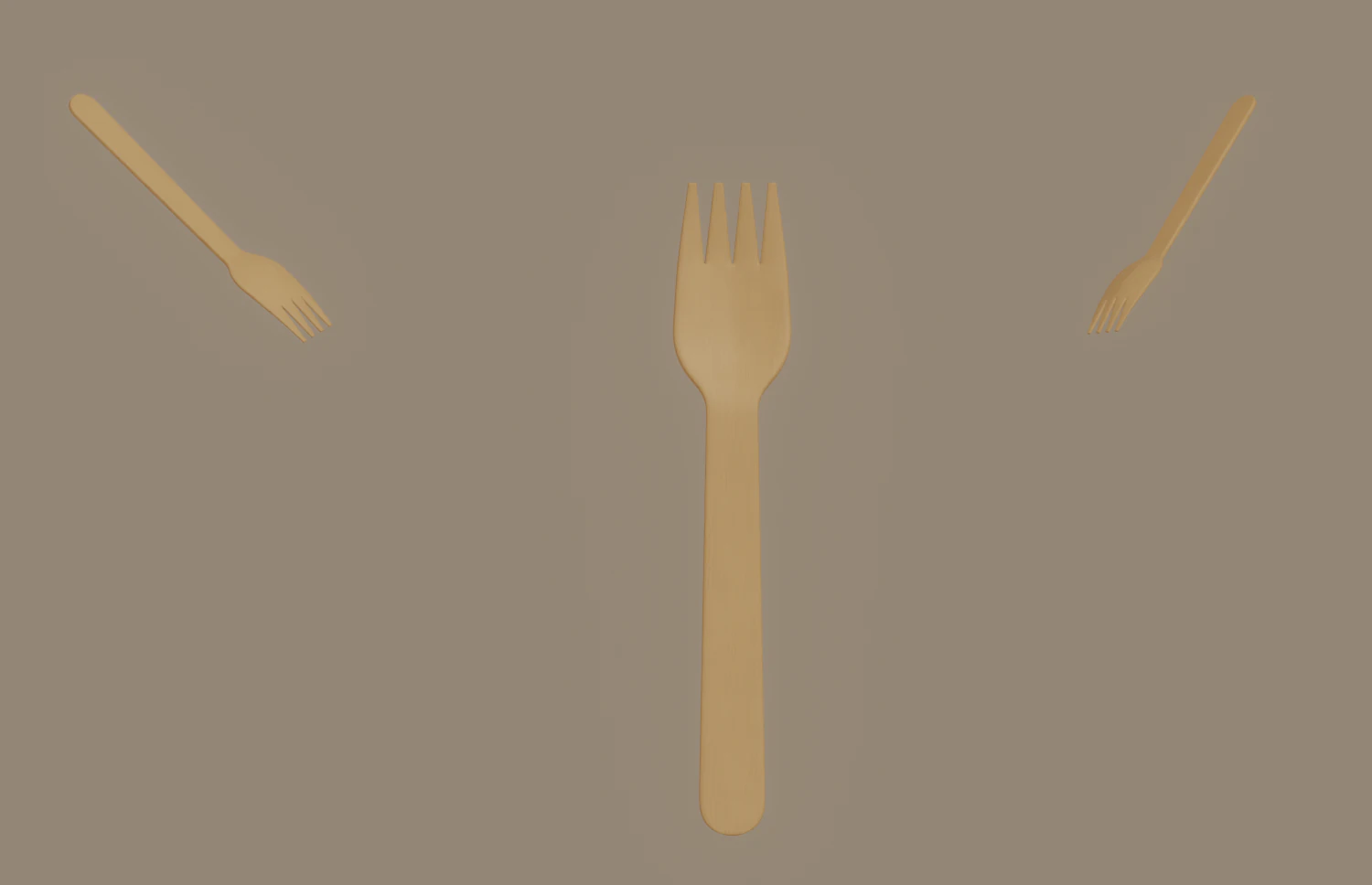 Wooden Fork 3D Model .c4d .max .obj .3ds .fbx .stl .blend 