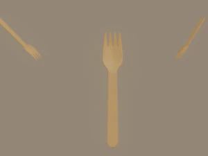 Drewniany widelec Model 3D