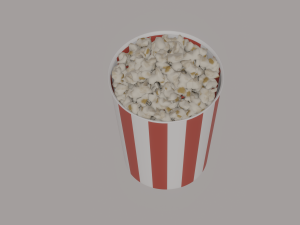 Round Popcorn Bag 3D 모델