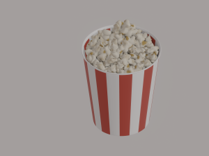 Round Popcorn Bag 3D 모델