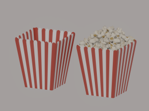 Square Popcorn Bag 3D-Modell