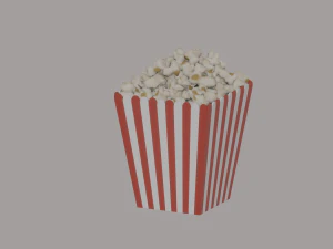 Square Popcorn Bag 3D Model