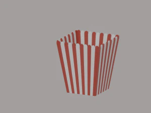 Square Popcorn Bag 3D Model