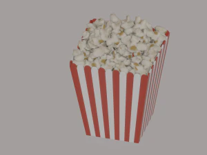 Square Popcorn Bag 3D Model