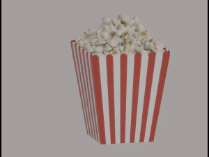 Square Popcorn Bag 3D Model