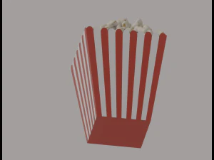 Square Popcorn Bag 3D Model