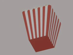 Square Popcorn Bag 3D Model