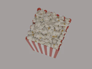 Square Popcorn Bag 3D Model