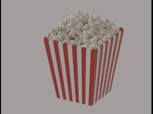 Square Popcorn Bag 3D Model