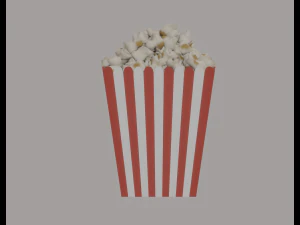 Square Popcorn Bag 3D Model