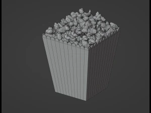 Square Popcorn Bag 3D Model