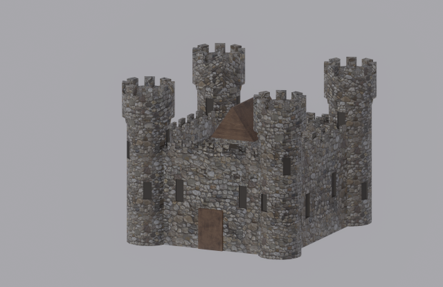 Medieval Castle Model 3D .c4d .max .obj .3ds .fbx .stl .blend 