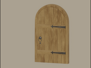 Old Wooden Arch Door 3D Модель