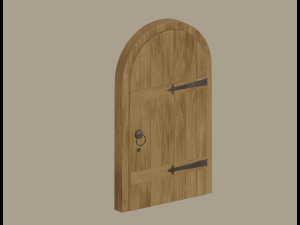Old Wooden Arch Door 3D Модель
