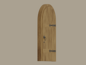 Old Wooden Arch Door 3D Модель