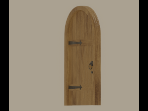 Old Wooden Arch Door 3D Модель