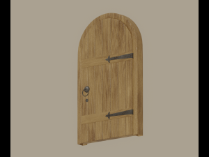 Old Wooden Arch Door 3D Модель