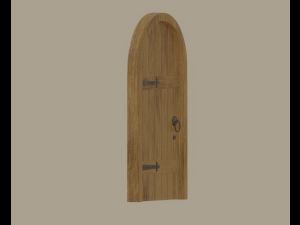Old Wooden Arch Door 3D Модель