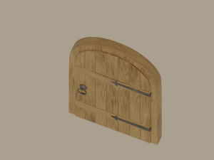Old Wooden Arch Door 3D Модель