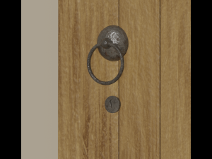 Old Wooden Arch Door 3D Модель