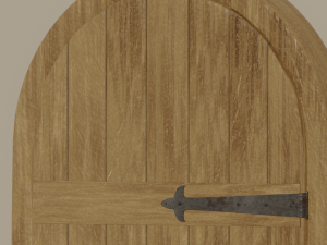 Old Wooden Arch Door 3D Модель