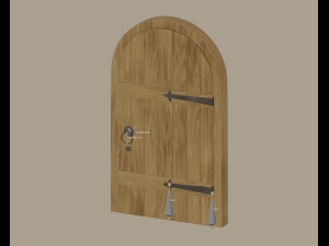 Old Wooden Arch Door 3D Модель