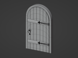 Old Wooden Arch Door 3D Модель
