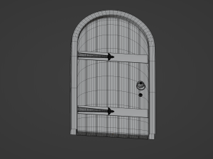Old Wooden Arch Door 3D Модель