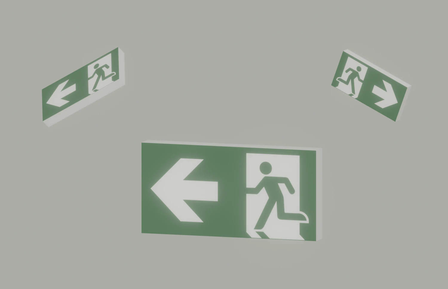 &Ccedil;ıkış İşareti 3D Model .c4d .max .obj .3ds .fbx .stl .blend 