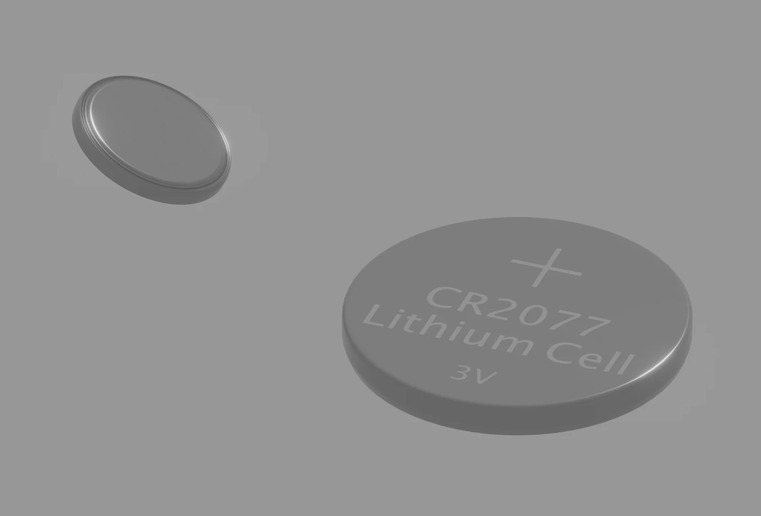 Lithium Coin Cell Battery 3D Model .c4d .max .obj .3ds .fbx .stl .blend