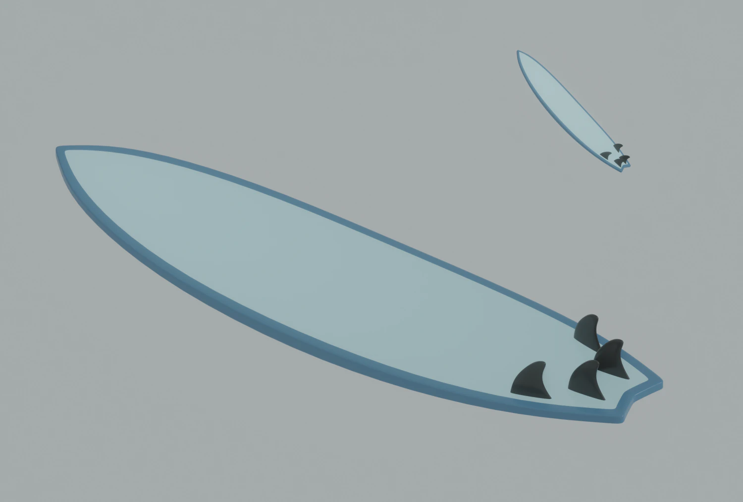 Surfboard 3D Model .c4d .max .obj .3ds .fbx .stl .blend