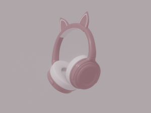 Bluetooth Headphones with Cat Ears 3D Model
