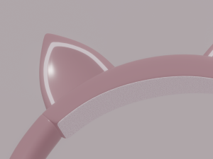 Bluetooth Headphones with Cat Ears 3D Model