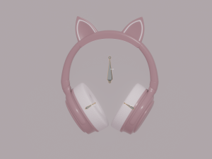 Bluetooth Headphones with Cat Ears 3D Model