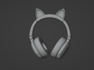 Bluetooth Headphones with Cat Ears 3D Model