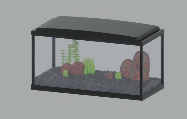 Aquarium Fish Tank Model 3D .c4d .max .obj .3ds .fbx .stl .blend 