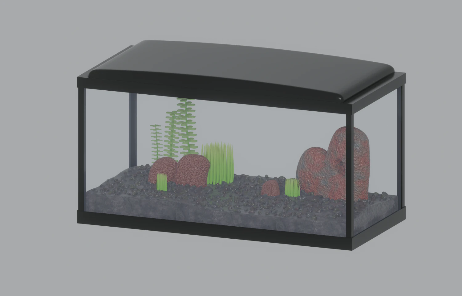 Aquarium Fish Tank 3D Model .c4d .max .obj .3ds .fbx .stl .blend