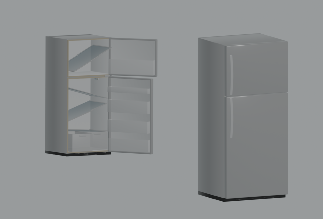 Refrigerator 3D 模型 .c4d .max .obj .3ds .fbx .stl .blend 