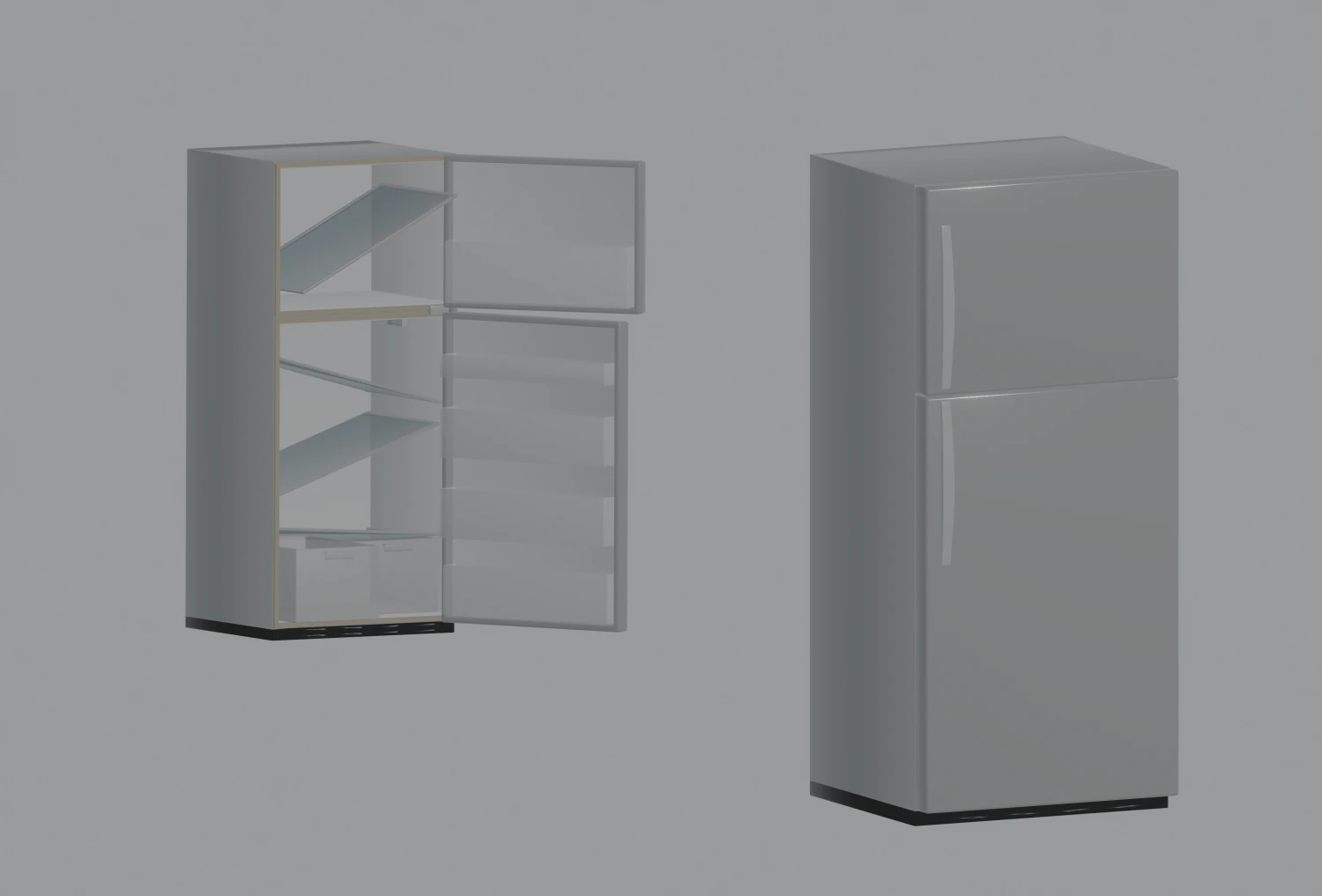 Refrigerator 3D Model .c4d .max .obj .3ds .fbx .stl .blend 