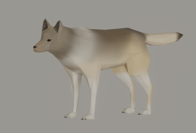 Wolf Low Poly 3Dモデル .c4d .max .obj .3ds .fbx .stl .blend 