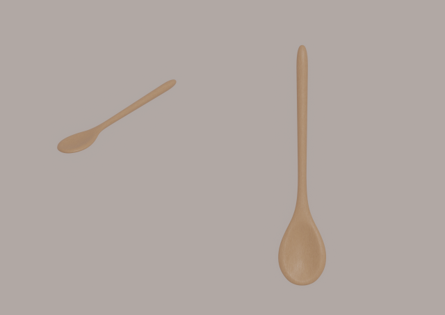 Big Wooden Spoon 3D Model .c4d .max .obj .3ds .fbx .stl .blend 