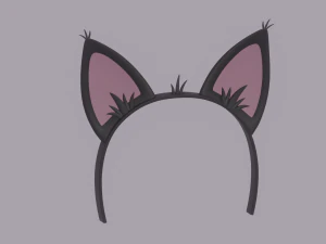 Пов'язка на голову з котячими вушками 3D Модель