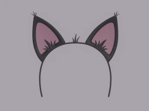 Пов'язка на голову з котячими вушками 3D Модель