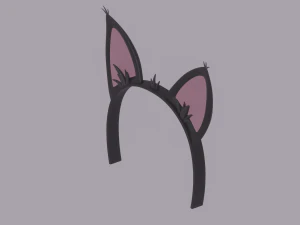 Пов'язка на голову з котячими вушками 3D Модель