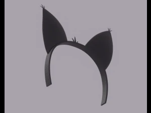Пов'язка на голову з котячими вушками 3D Модель