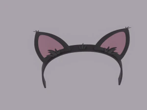 Пов'язка на голову з котячими вушками 3D Модель