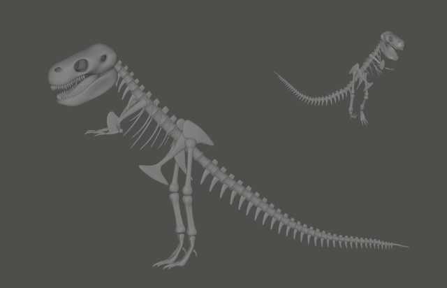 Tyrannosaurus Rex Fossil 3D Model .c4d .max .obj .3ds .fbx .stl .blend 