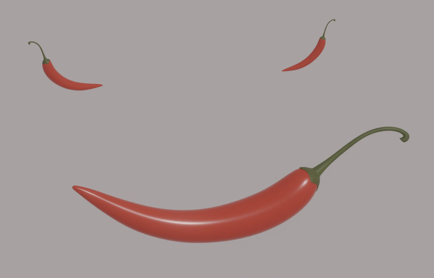 Hot Pepper 3D Model .c4d .max .obj .3ds .fbx .stl .blend 