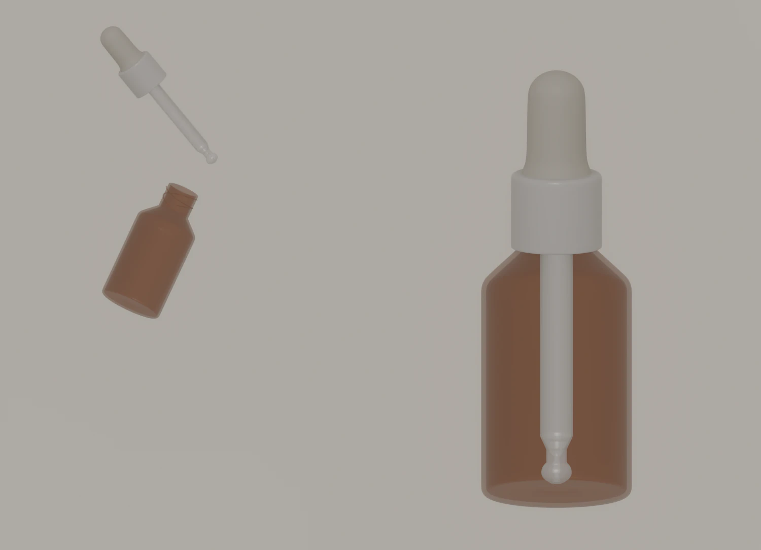 Dropper Bottle 3D Model .c4d .max .obj .3ds .fbx .stl .blend 