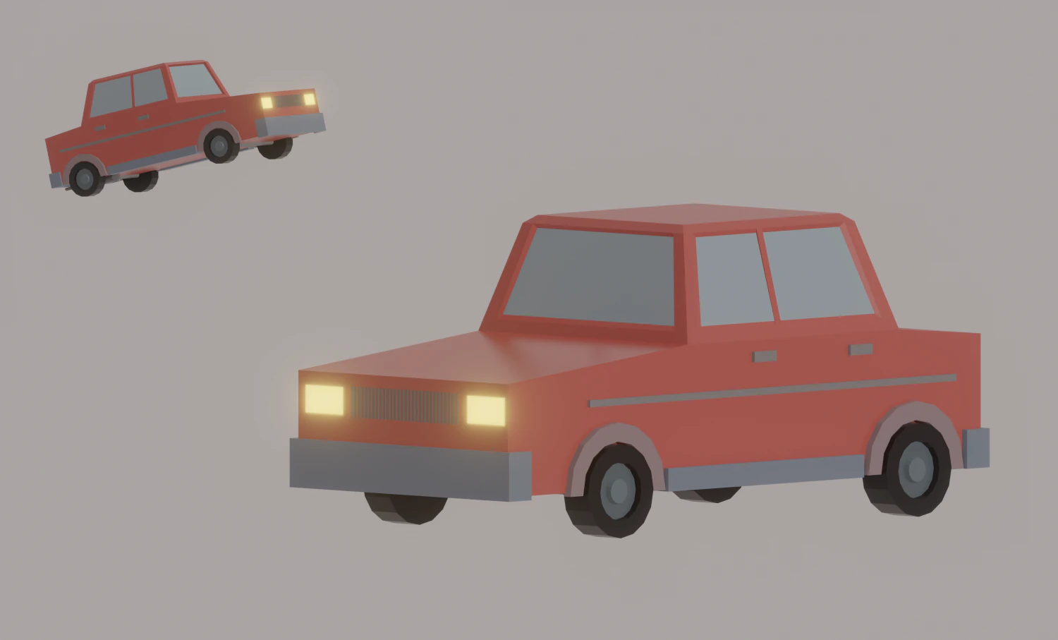 Low Poly Car 3D Model .c4d .max .obj .3ds .fbx .stl .blend 
